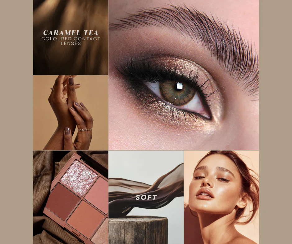 Caramel Tea Natural Brown Coloured Contact Lenses - Image 3